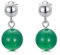 Grüner Onyx Ohrringe 925 Sterling Silber 8mm Beaded Runde Ball Baumelnde Ohrhänger
