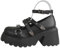 Donne Mary Jane Pompe con plateau Primavera Autunno Punk JK Giapponese Corea Lolita Stile Dolce Pelle Verniciata Tacchi alti Gothic Scarpe, Nero opaco, 41 EU