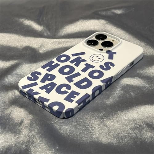 VIPAVA Cartoon Smiley Face English Phone Case For IPHONE 14PRO MAX 13 13 PRO 13 PRO MAX 14 14PLUS 14PRO Acrylic Hard Mobile Phone Cases,White,For iPhoen 14 Pro