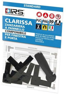 1PEZZO KIT 4 ANGOLI + ROTELLA PER PROFILO ZANZARIERA CLARISSA