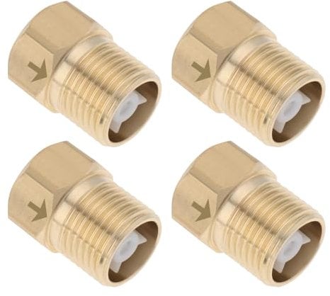 VGOL 4 Stück Messing Rückschlagventil G1/2 Zoll Innengewinde auf G1/2 Zoll Außengewinde für Warmwasserbereiter Tanks Türme Toiletten Ansaugsysteme Rückflussverhinderer
