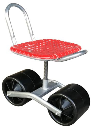 Rolling Garden Seat, 360 Degree Rotating Gardening Seat, Rolling Stool Adjustable Height Foldable Garden Cart, Garden Seat with Rolling Wheels, Gardening Work Seat, Adjustable Comfort