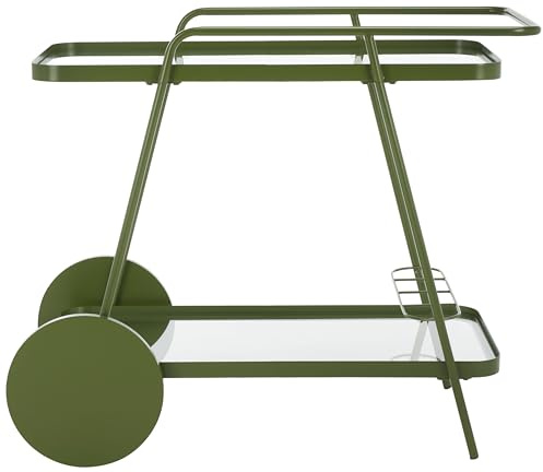 SAFAVIEH Modern 2 Etagen Barwagen, Grün, 91 x 47 x 76