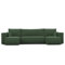 Ecksofa Paris U Poso Cordstoff Sofa Couch mit Schlaffunktion Bettkasten (Grün Poso 14)