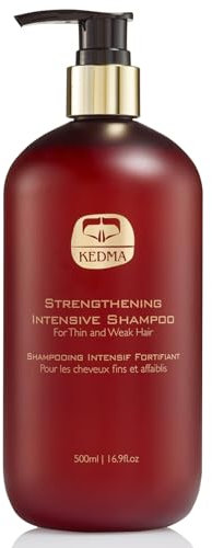 KEDMA - Intensives Shampoo Stärkend – Stärkt das Haar und verbessert die Elastizität – für empfindliches und geschädigtes Haar – 500 ml (Weiß, Keratin, Unisex, Damen)
