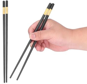 Bacchette cinesi, 10 Paia Set Bacchette in Fibra di Vetro 25cm, Bacchettes in Lega Nere Riutilizzabili Lavabili in Lavastoviglie, Chopsticks Stile Classico Antiscivolo per Ristoranti Famiglie