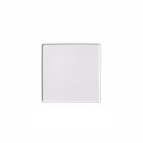 Ensemble d'assiettes carrées en porcelaine allant au four pour viande, apéritifs, desserts et fêtes comprenant une assiette à gâteau et deux tailles d'assiettes de service en porcelaine blanche avec