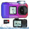 Fotocamera digitale 4K 33FT con scheda 64G, fotocamera subacquea da 48 MP, impermeabile, robusta, antipolvere, antiurto, per snorkeling, immersioni, selfie, doppio schermo, punto e fotocamera digitale