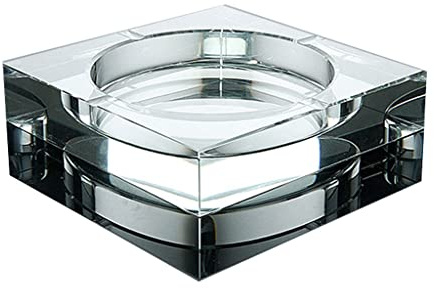 Uotmui Cenicero de Cristal Cuadrado Transparente Decorativo Cenicero pequeño Creativo para Fumadores (20cm)