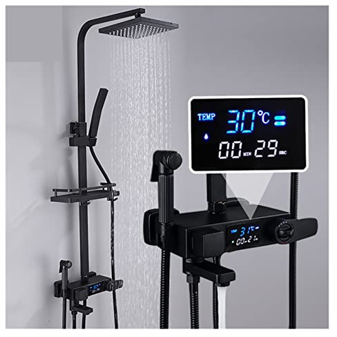 Set miscelatore doccia termostatico Set rubinetto doccia con display digitale termostatico Set miscelatore doccia Gru doccia Rubinetto vasca Miscelatore vasca Rubinetti doccia Rubinetto bidet