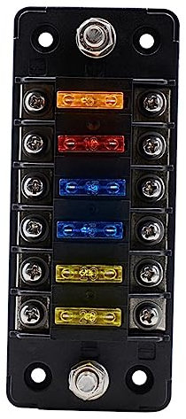 iplusmile Kasten 6 Auto Sicherungskasten Marine-sicherungsblock Mini-sicherungen Kfz-sicherungen -sicherungsblock Automatische Sicherungen Kfz-sicherungshalter Körper Black