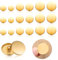 Dimeho Goldene Knöpfe 18 Stück Metall Flach Rund Geformt für Blazer, Hemd, Anzug, Hose, Jacken - 15mm 20mm 25mm