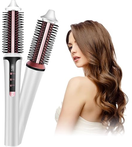 3-in-1 Thermal Heated Brush - Cordless USB Rechargeable Styling Iron with 3 Temperature Settings for Waves and Straightening