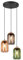 lightling Pendelleuchte Colara, Pendel 3-flammig, Glasschirme in Grün, Rauch, Amber, stufenlos höhenverstellbar, exkl. 3 x E27, max 10W, Höhe 150 cm, Ø 30 cm, schwarz matt