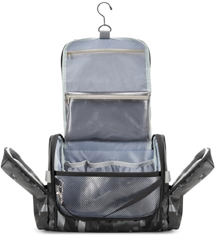 Prokva Kulturbeutel zum Aufhängen für Männer, Taktischer Dopp Kit Kulturbeutel, Großer Hygiene Organizer, Duschtasche für Camping im Freien, Schwarz Digital