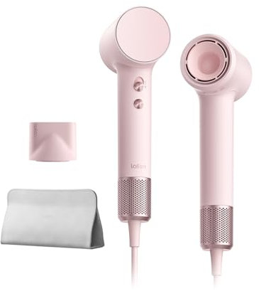 Laifen Mini-Haartrockner, Negativ-Ionen-Haartrockner mit bürstenlosem 110.000-U/min-Motor für schnelles Trocknen, leiser Hochgeschwindigkeits-Reise-Haartrockner(Rosa)