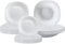 PALUPLUS Set 36 Piatti Quadrati per 12 Persone in Vetro Opale Temperato Bianco, Set composto da Piatto Fondo Diam.22,5cm, Piatto Piano Diam.27cm e Piattino Dessert Diam.20,2cm -8697F
