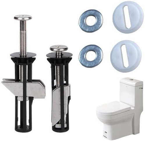 MOLZINY 2 pezzi kit di bulloni per sedile WC universale lungo Viti e bulloni universali per sedile WC Raccordi per sedile WC Fissaggi per sedile WC Viti per sedile WC