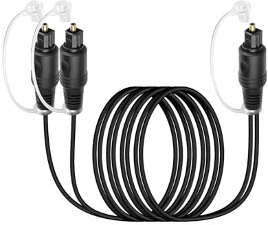 GELRHONR Toslink Digital Optical Audio Cable Splitter 1 in 2 Out Digital Fiber Optic Audio Splitter con tappi antipolvere appesi per TV, DVD, HDTV, casa, soundbar, amplificatore (2M Male)
