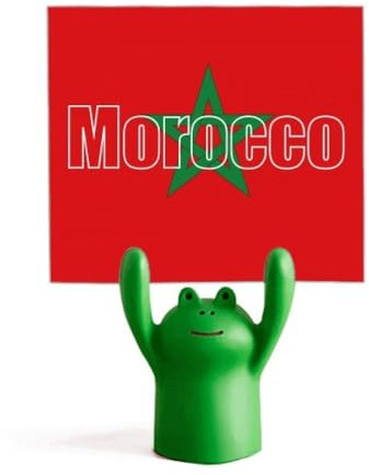 Porte-mémo avec drapeau du Maroc - Motif grenouille