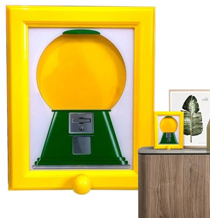 Générique Candy Spender Picture Frame, Rotating Gumball Dispenser with Easy Refill Function, Multi-Purpose Photo Display for Studio Decor, Modern Decorative Art Frame for Living Room Use
