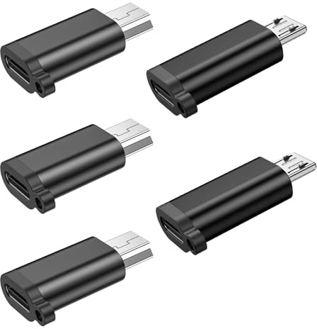 Lot de 3 mini adaptateurs USB et 2 adaptateurs micro USB, connecteur de charge et de synchronisation des données pour récepteur GPS/appareil photo numérique/caméra embarquée/lecteur MP3, Galaxy S6 S7