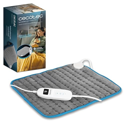 Cecotec Cuscino Elettrico 35x40cm HeatConfort 4000 ThermalPad. 100W, Cuscino Elettrico Forma Rettangolare, Ideale per Lombare, Collo, Spalle, 9 Livelli Temperatura, Controller LCD