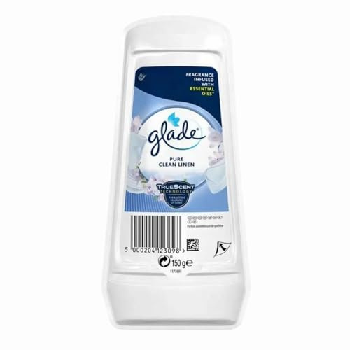 Glade Air Freshener Pure Clean Linen Scent, 150g x 1 - Odour Eliminator Gel, Long-Lasting Fresh Fragrance Air Freshener for Home with Welari Thank You Card | (1 Pack)