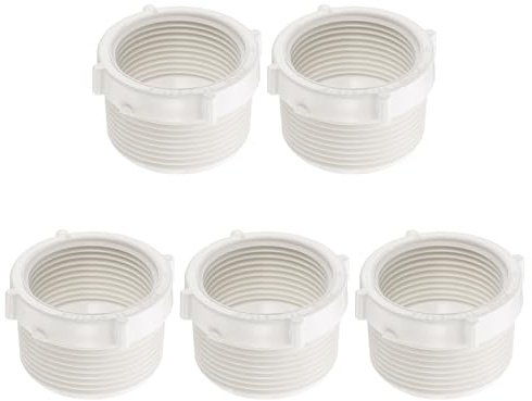 QUARKZMAN 5 Stk PVC Reduzierbuchse G1-1/2 Außengewinde Weiß | Auf G1-1/4 Innengewinde Kupplungsverbinder PVC Rohr Reduzier Adapter Fitting, Für Rohrverbindung Sanitärsystem