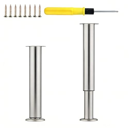 XAHMBSS Pieds de Meubles Réglables,Pieds de Meubles à Hauteur Réglable, Pieds de Meubles en Métal, Pieds de Meubles Anti-Rayures pour Armoires,Meubles TV,Lits (Acier Inoxydable, 40-70 cm)