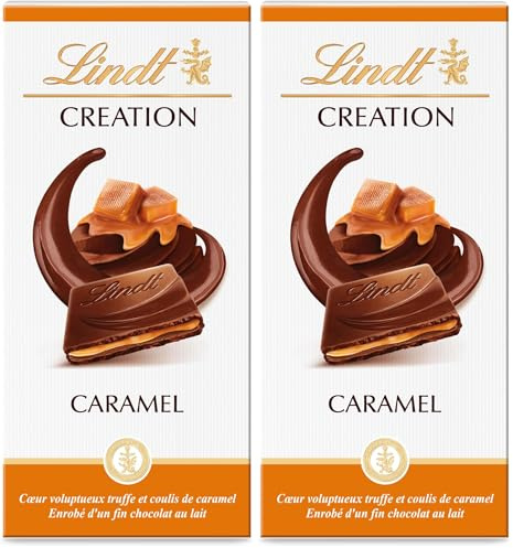 Lindt - Tablette CRÉATION Caramel - Chocolat au Lait, 150g (Lot de 2)