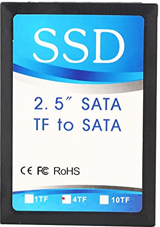 plplaaoo Memory Card to SATA Adapter 4x Small Memory Card Converter for Industrial PCs and Motherboard Testing with Enclosure and Screw Kit 10x7x1cm