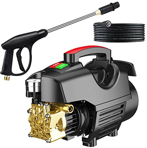 Electric Pressure Washer 180 Bar, 2000W High-Pressure Cleaner with 15m Hose for Car and Home Cleaning