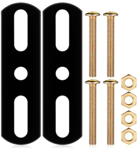 2 Set Metal Steel Repair Fixing Bracket Connector Black Straight Flat Metal Bracket Heavy Duty Mending Plate Mending Plates Stainless Steel Straight Brackets with Screws for Wood Repair Fixing
