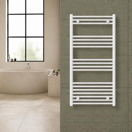 Radiador Toallero Blanco 600 x 1200 mm para Calefacción Central, Acero