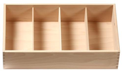 Bütic Besteckkasten für Haushalt und Gastro aus Buchen Holz - 3fach, 4fach, 5fach, Artikel:4-Fach Gastro