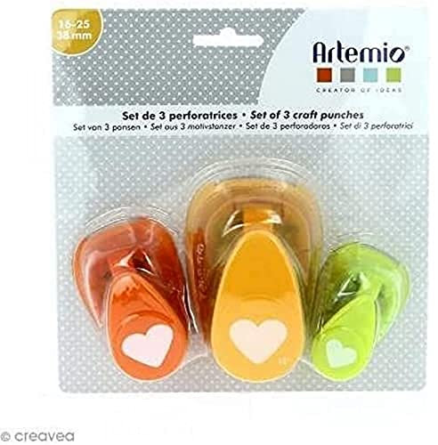 Artemio Blume 3 Stück Stanzer geeignet, Metall, Mehrfarbig, 19 x 6 x 16 cm