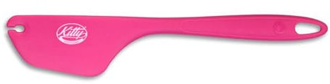 Kitty Professional Teigschaber 2 in1 mit Kniff zum Portionieren & Sauber Abstreifen | aus Edelstahl & BPA freiem Silikon Teigspachtel Teigschneider (Pink)