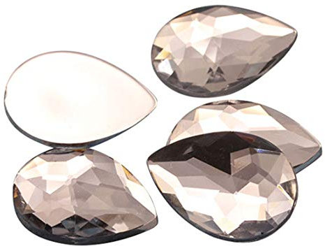 Allstarco 25x18mm Flat Back Teardrop Acrylic Rhinestones Plastic Gems for Jewelry Making Costume Jewels Cosplay Card Making Embelishments Decor Crafts - 20 Pieces (Crystal Clear H102)