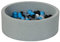 Velinda Piscine à balles pour Enfant, Aire de Jeu + 150 balles (Couleurs des balles: Noir, Blanc, Transparent, Gris, Bleu Clair)