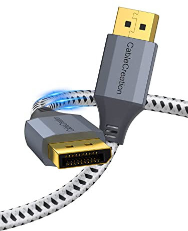 CableCreation 8K DisplayPort Cable 1.4, DisplayPort to DisplayPort Cable 10ft (DP to DP Cable) Gold Plated with 8K@60Hz, 4K@144Hz, 2K@165Hz Video Resolution & HDR Support, 3M/ Space Gray