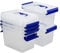 Xowine 3 L Clear Plastic Storage Box, Set of 6 Small Latching Box Containers with Lid