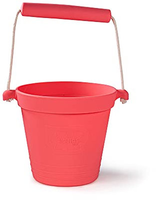 Bigjigs Toys Adventure Bodet Pliable (Rose corallien) - Seau en Silicone pour Sable, Jouets de Vacances pour Les Tout-Petits, Sable de qualité et Jouets à Eau