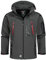 Geographical Norway Techno Men - Kapuzen-Softshelljacke Mann Wasserdicht - Outdoor Mantel Tactical Widerstandsfähig Windbreaker Jacket - Wandern Ski Herbst Winter Frühling (Dunkelgraurot XL)