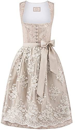 Stockerpoint Damen Sidonia Midi Dirndl, Creme, 36