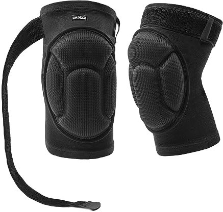 ONTYZZ Protezione del Ginocchio Anti-collisione Ginocchiere Traspiranti Alta Elasticità Addensa Spugna Ginocchiera alla Pallavolo Portiere Calcio in Ginocchio Danza Hip Hop Nero+Cinghia/M