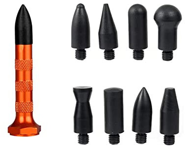 Dellen Reparaturset Ausbeulwerkzeug Set Profi Dellenreparatur Set Karosserie-Reparatur-Set Auto Dellen Reparatur Dent Remover Puller Knock Down Head Tap Down Tools Set Orange Mit 9 ErsatzköPfen