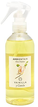 Ambientair Home Perfumes - Ambientador en Spray de Vainilla y Canela - Difusor de Fragancia para Salón, Dormitorio o Baños