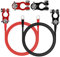 CERRXIAN 1 par de cables de conexión de batería de 10 AWG rojo y negro para batería de coche, aleación de aluminio, conectores para automóvil, marino, solar, solar, autocaravana, motocicleta