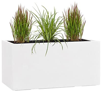 Pflanzwerk® Fioriera Vaso da Fiori TUB 40x80x40cm Bianco *Resistente al Gelo* *Europea di qualità* *Protezione UV*